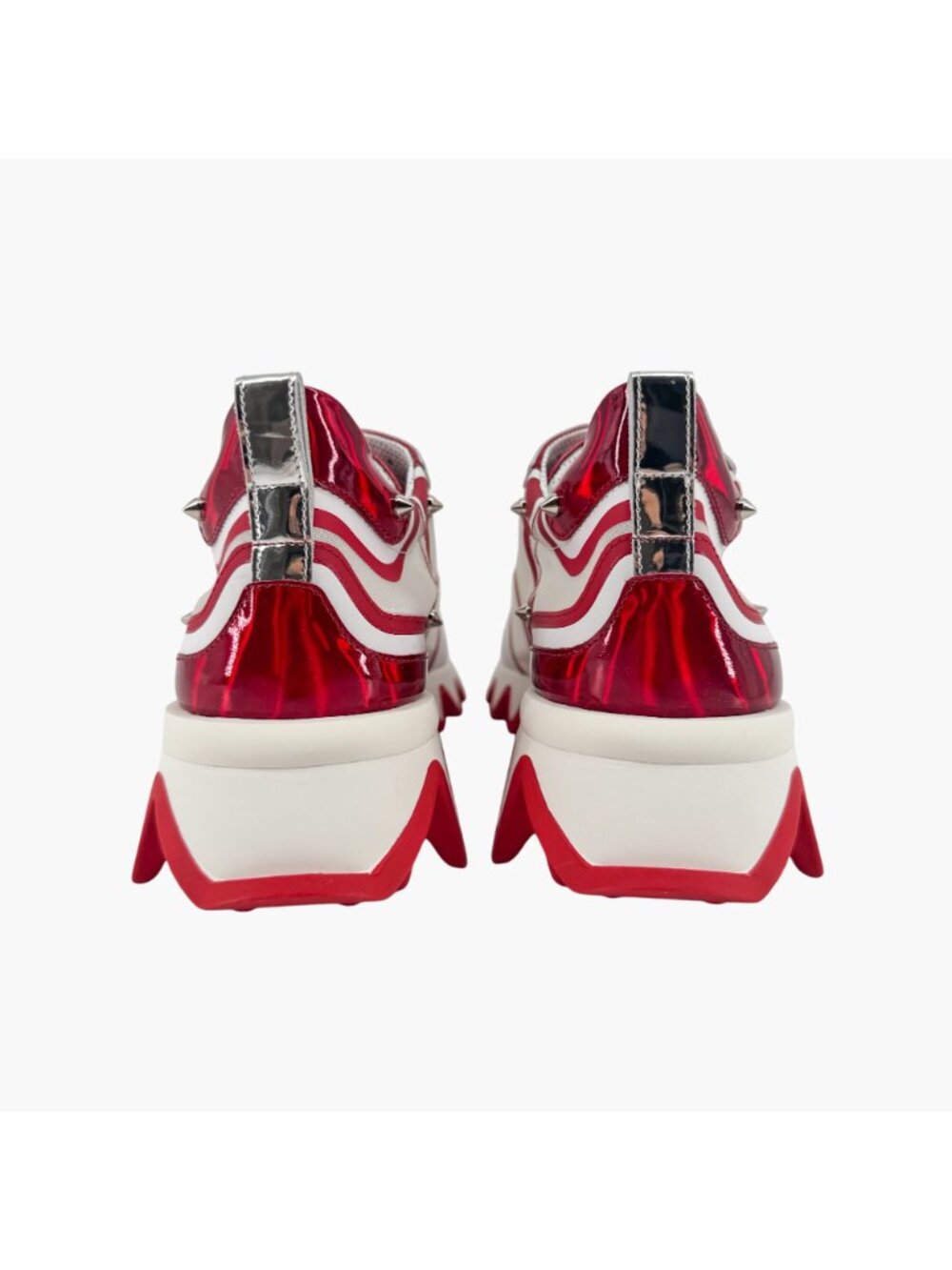 Christian Louboutin Sharkina White Mesh Red Sneakers Size 39.5 US 9.5 Women 6924 - Picture 8 of 15